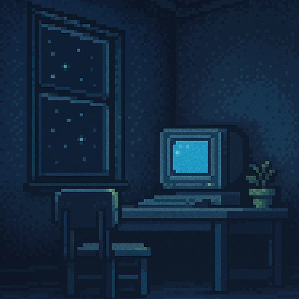 Cena em pixel art representando o atendimento com IA